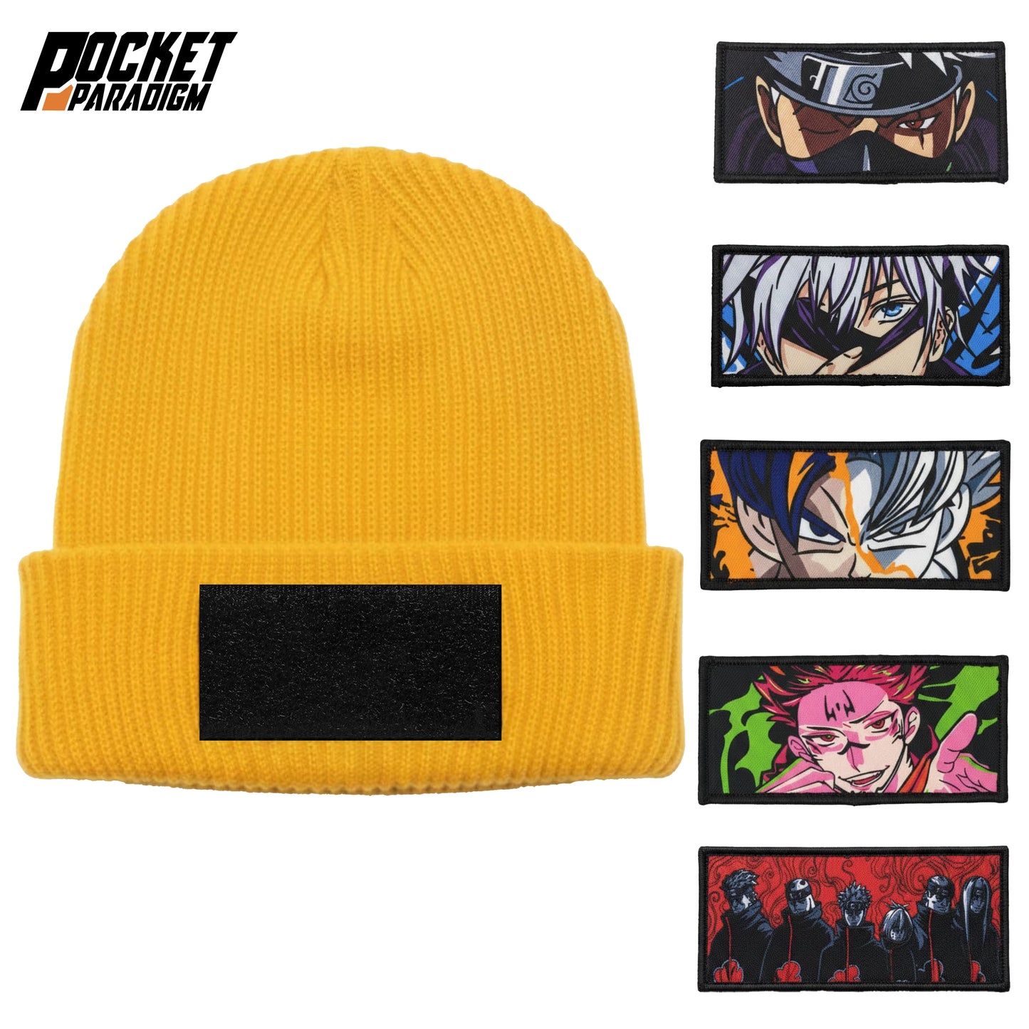 Gold Neon Yellow Woven Beanie