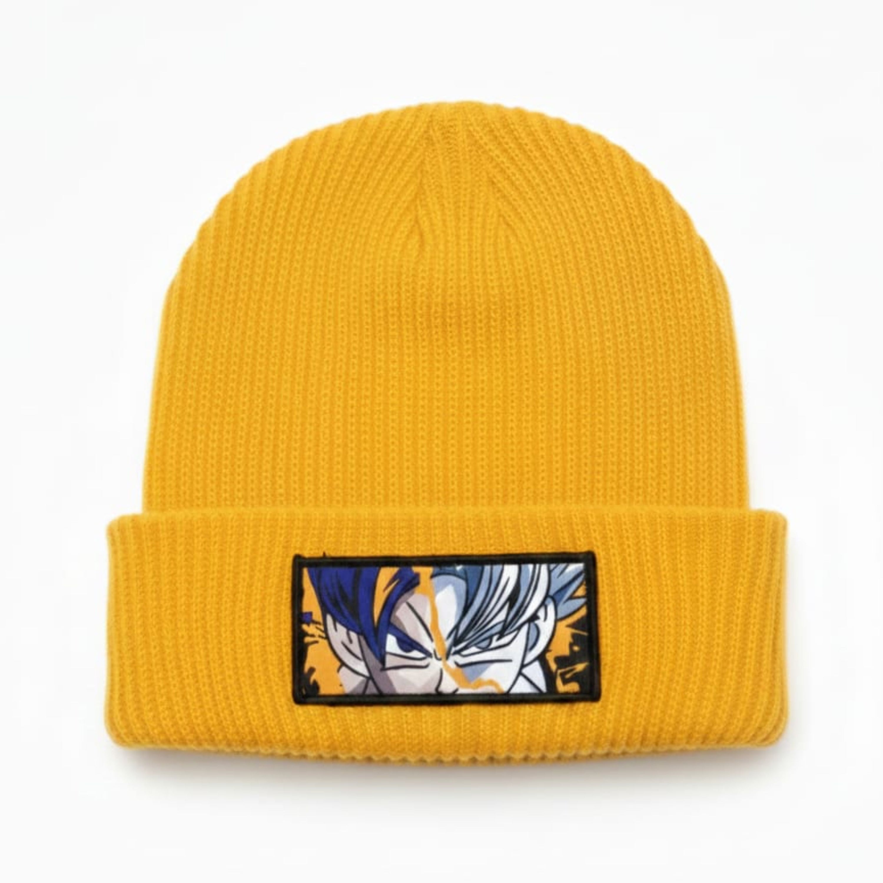 Gold Neon Yellow Woven Beanie
