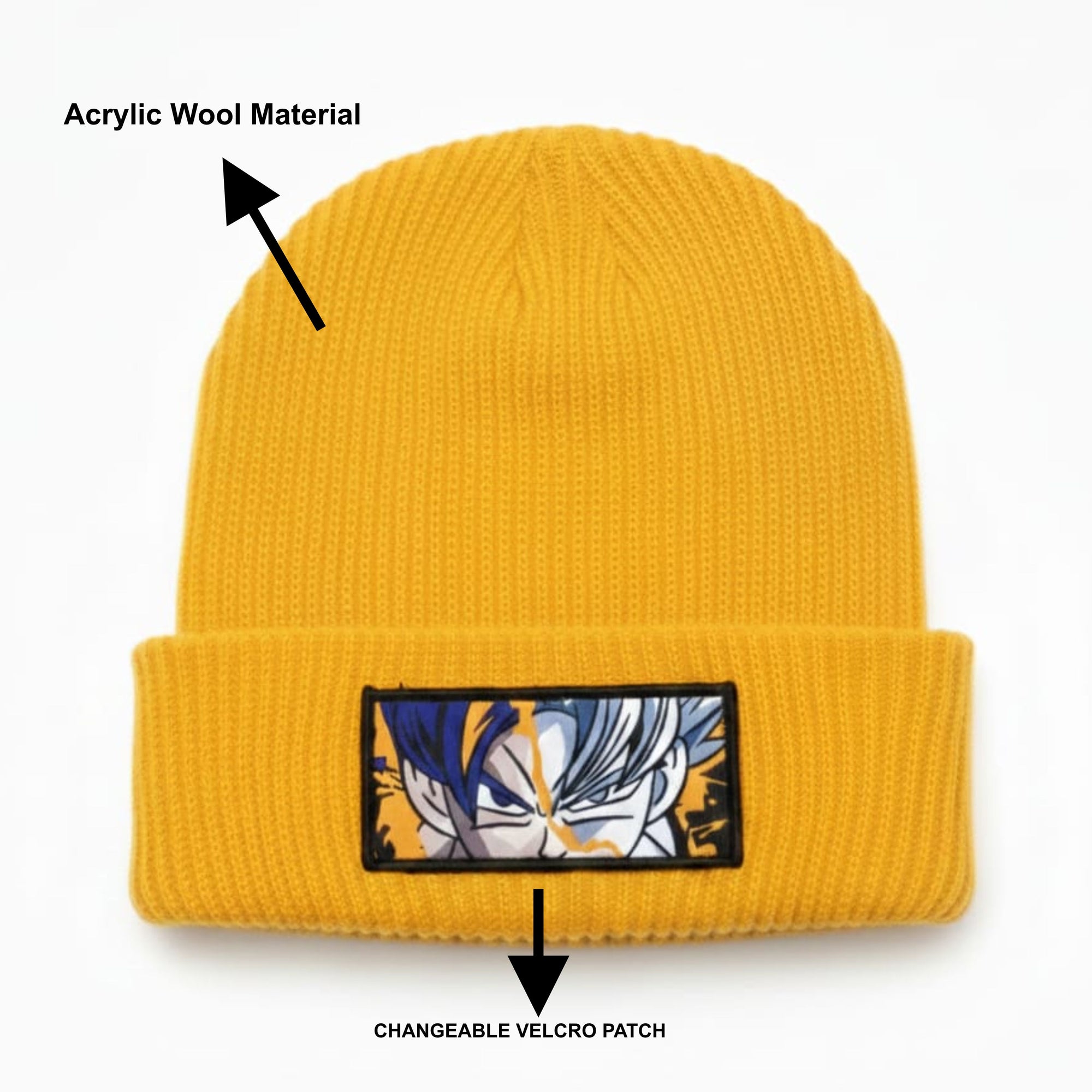 Gold Neon Yellow Woven Beanie