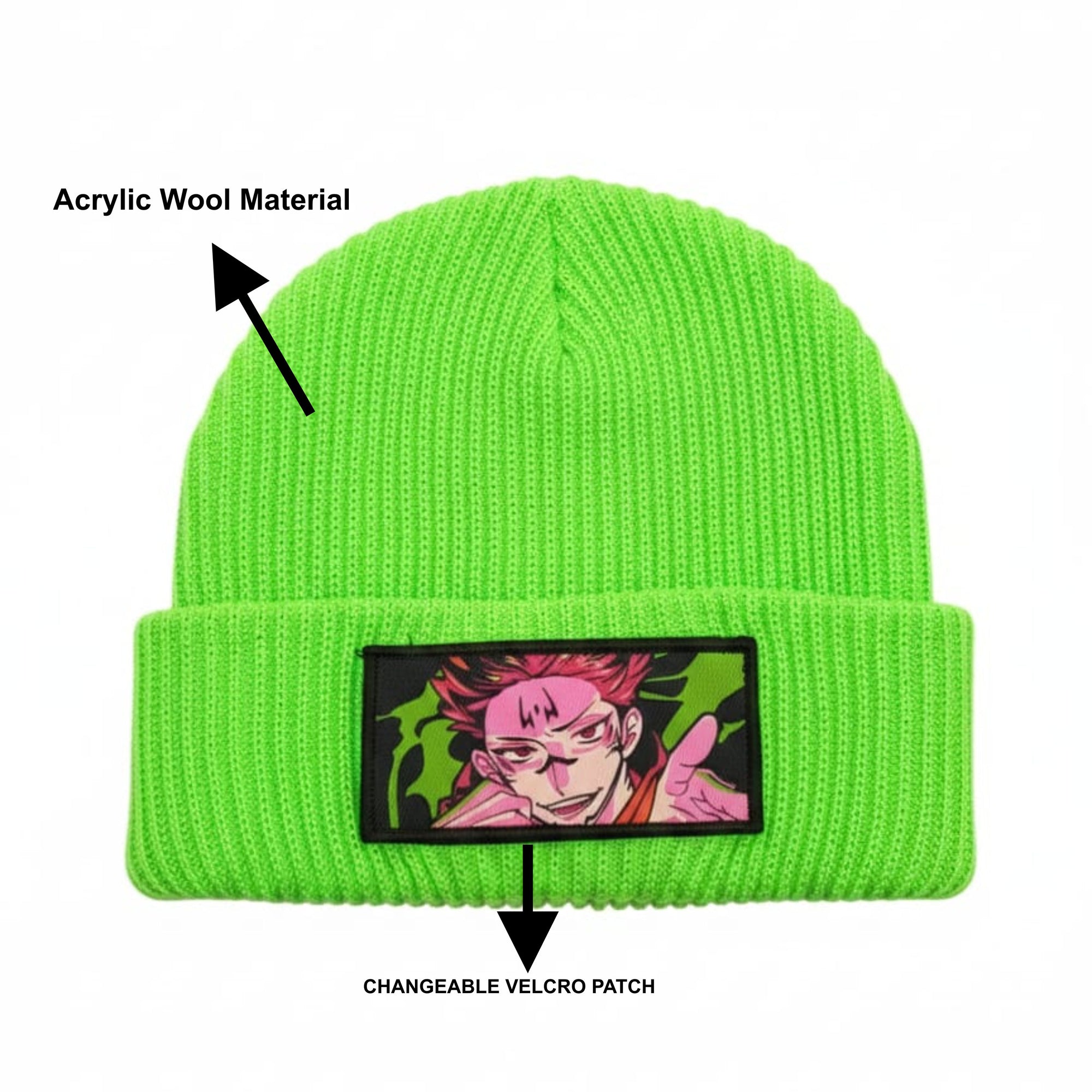Neon Green Woven Beanie