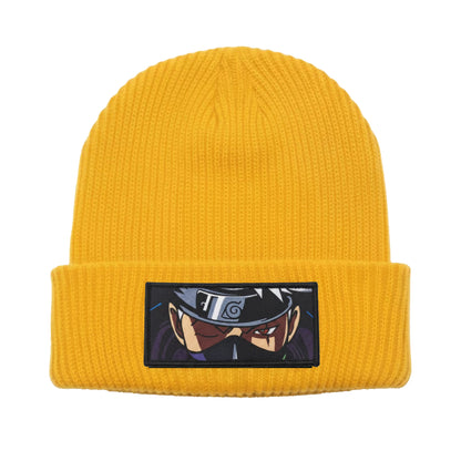 Gold Neon Yellow Woven Beanie