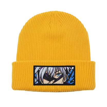 Gold Neon Yellow Woven Beanie