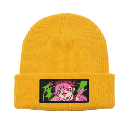 Gold Neon Yellow Woven Beanie