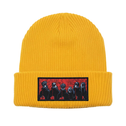 Gold Neon Yellow Woven Beanie