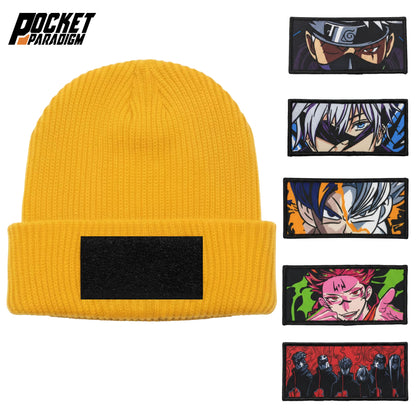 Gold Neon Yellow Woven Beanie